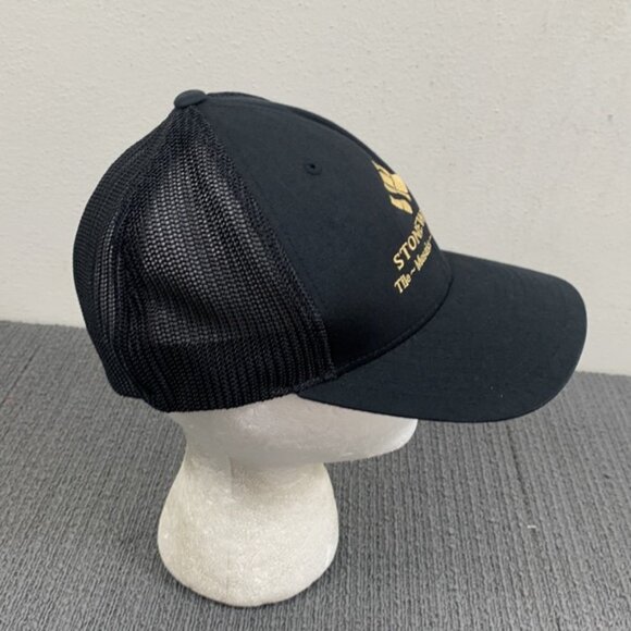 Stoneworks Trucker Hat Fitted Cap Mens OS Black Mesh Flexfit by Yupoong - Picture 8 of 12